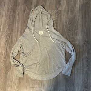 Aerie Gray Long Sleeve Relaxed Hoodie